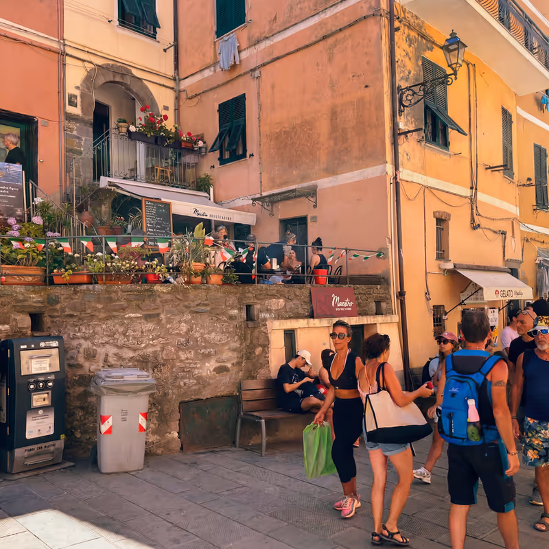 The narrow streets of Vernazza