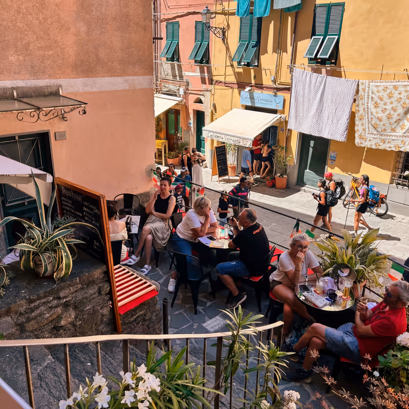 The narrow streets of Vernazza