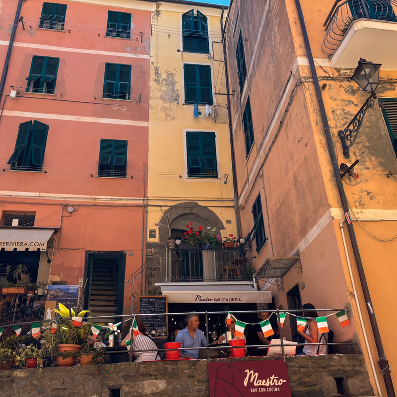 The narrow streets of Vernazza