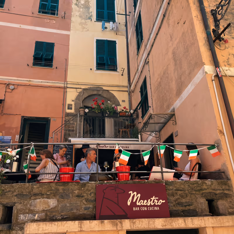 The narrow streets of Vernazza