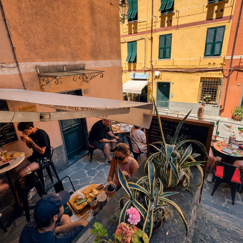 The narrow streets of Vernazza